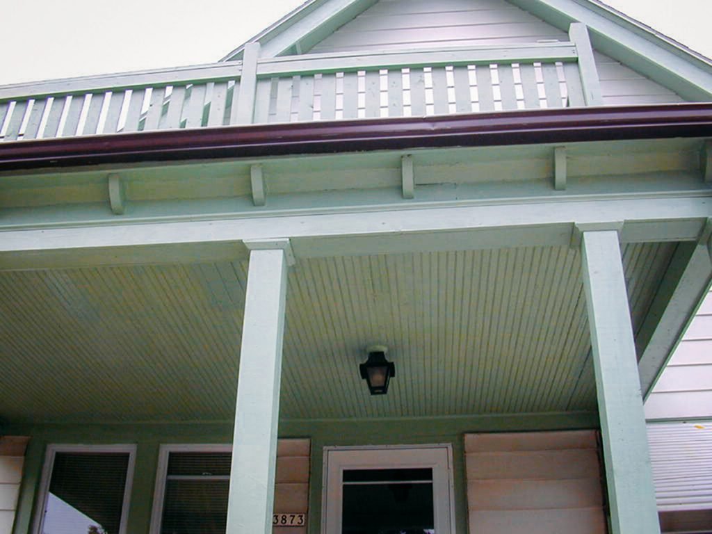 up angle of a house with a porch