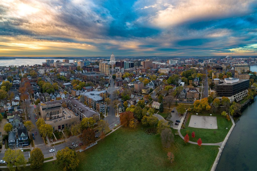 aerial view of madison